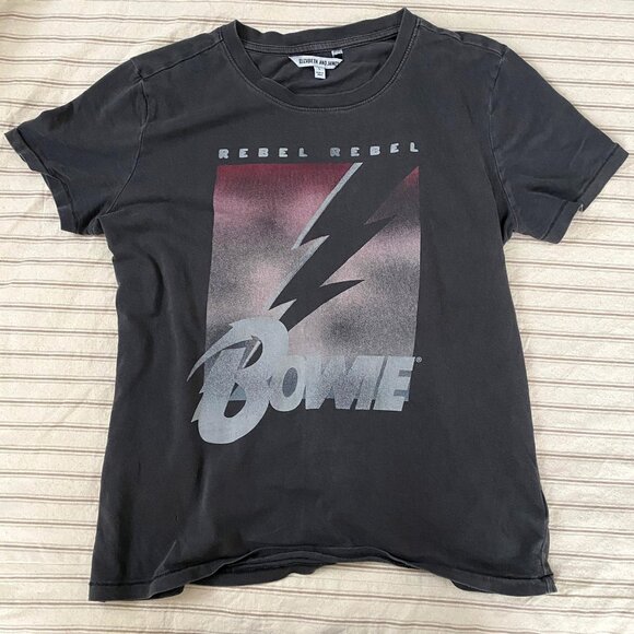 Off Black Bowie T Shirt, Size SMALL - Picture 1 of 4
